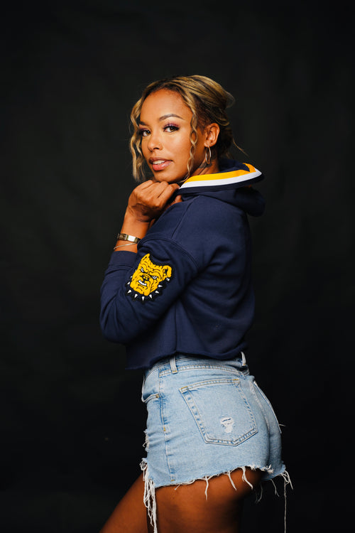 North Carolina A&T Aggies Cropped Letterman Hoodie
