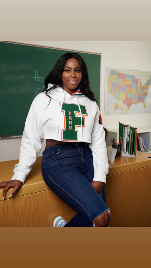 Florida A&M Rattlers “F” Cropped Letterman Hoodie