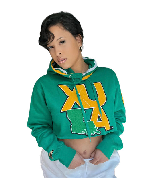 Xavier University of Louisiana Cropped Letterman Hoodie