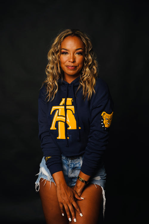 North Carolina A&T Aggies Cropped Letterman Hoodie