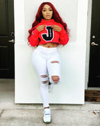 Jackson State Tigers Cropped “J State” Letterman Hoodie