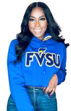 Fort Valley State Wildcats Cropped Letterman Hoodie
